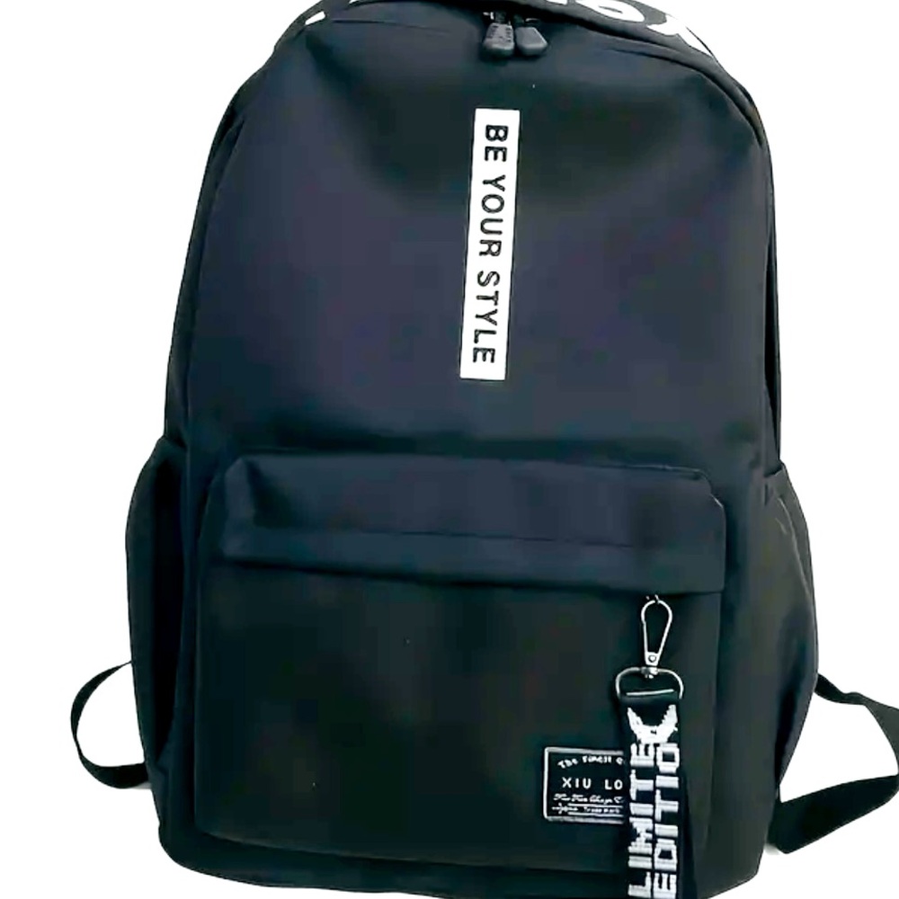 New - Large Capacity Fashion Backpack - Black / White